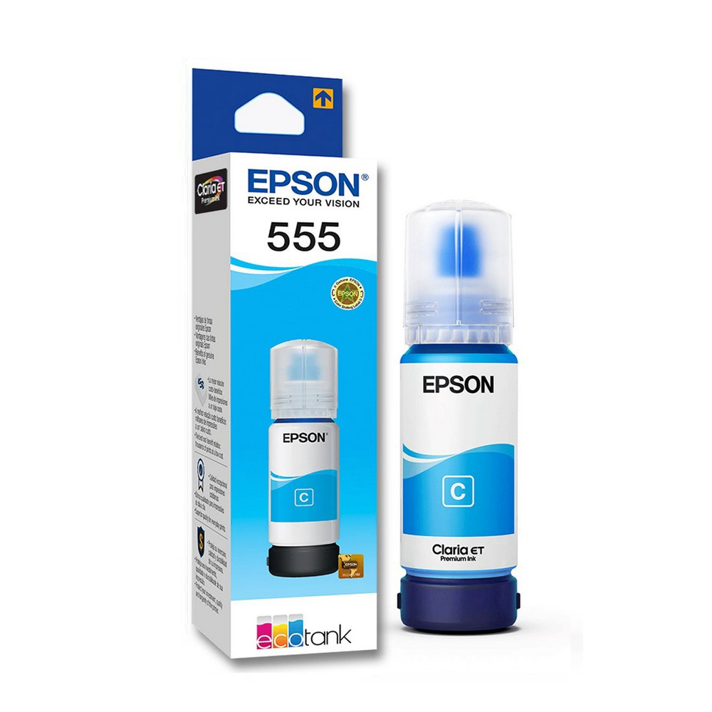 Botella de Tinta Epson T555220-AL Cyan Para L8160/8180 - TryHardware